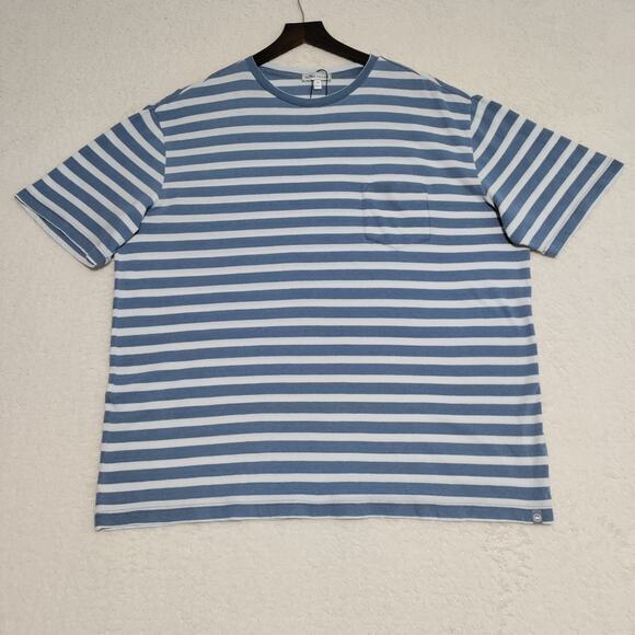 Peter Millar Crown Sport Shirt Mens‎ XL Performance Tee Striped Indigo Blue NWOT - Picture 2 of 13